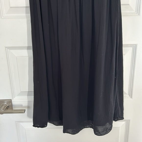 TALULA - ARITZIA - black dress round neck pleated flowy ruffles size small - Picture 6 of 9